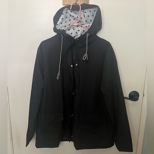 Black Hooded rain Jacket